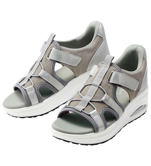 BELLUNA（ベルーナ）の「サッと履けるエアソールスニーカーサンダル（サンダル・ミュール）」｜グレー