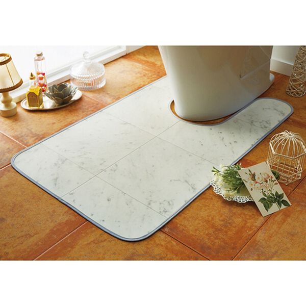 「お掃除らくらく！拭けるトイレマット＜ふける・ジャンボ・ロング・耳長・クッションフロア＞（トイレマット）」｜詳細画像