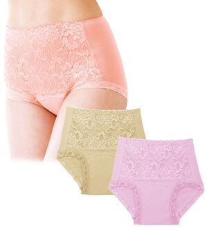 「【３色組】ぽっこりお腹を抑えます！パッド対応ショーツ（ショーツ）」｜3色組