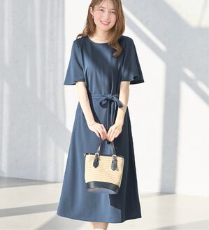 alotta（アロッタ）の「【4つの機能付】ひんやりフレア袖ベルト付ゆるワンピース（カットソーワンピース）」｜詳細画像