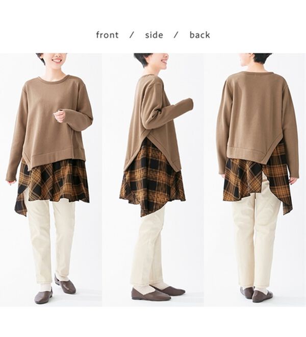 Viola e Viola（ヴィオラ エ ヴィオラ）の「裾切替フレアーアシメ裏起毛チュニック（チュニック）」｜詳細画像