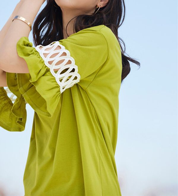 RANAN（ラナン）の「袖レース切替チュニックワンピース（チュニックワンピース）」｜詳細画像