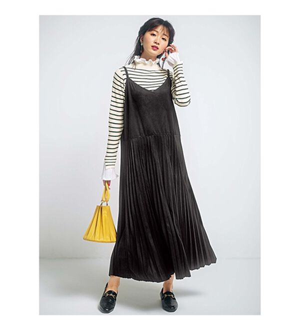 GeeRA（ジーラ）の「プリーツ付ハイネックリブニットトップス（ニット・セーター）」｜詳細画像