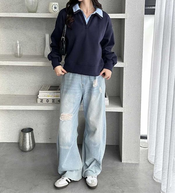 GeeRA（ジーラ）の「ダブル衿スウェット（トレーナー・スウェット）」｜詳細画像