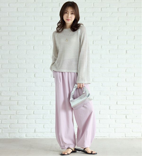 BELLUNA（ベルーナ）の「スパンコール付透かし編みニットプルオーバー（ニット・セーター）」｜詳細画像