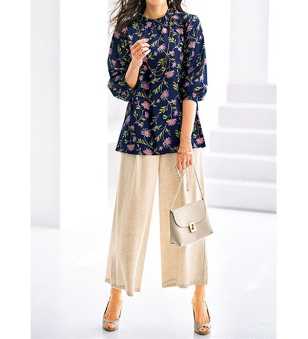 BELLUNA（ベルーナ）の「シャーリング使い楊柳素材ブラウス（ブラウス）」｜詳細画像