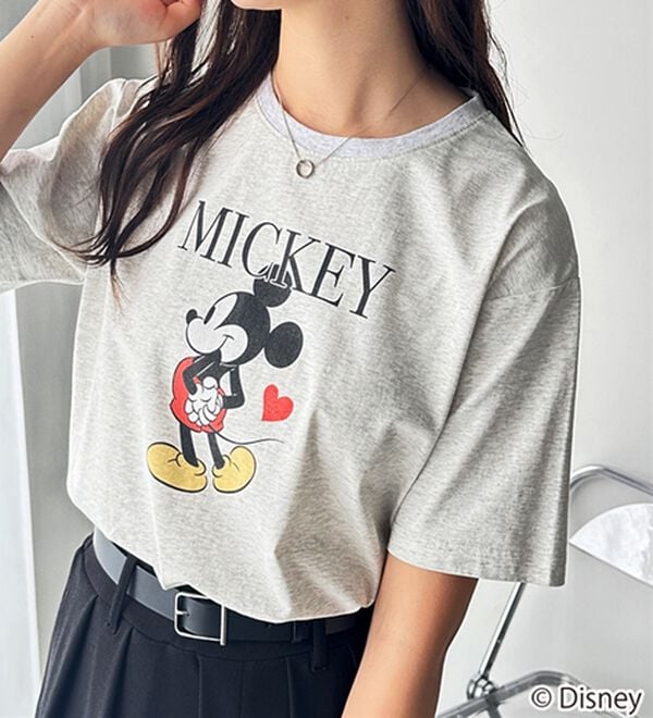 GeeRA（ジーラ）の「【Disney/ディズニー】別注/Mickey Mouse＆Minnie Mouse/ヴィンテージプリントTシャツ（カットソー）」｜詳細画像