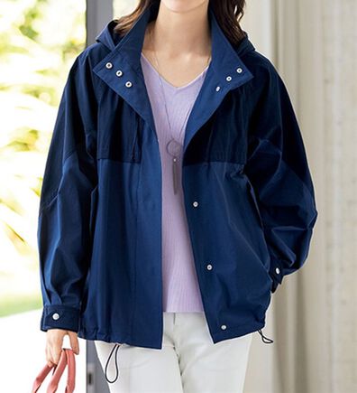 ルフラン（ルフラン）の「お出かけに便利な配色パーカー（ハーフコート）」