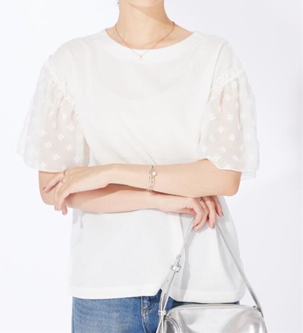 BELLUNA（ベルーナ）の「袖シアードット切替プルオーバー（カットソー）」｜詳細画像