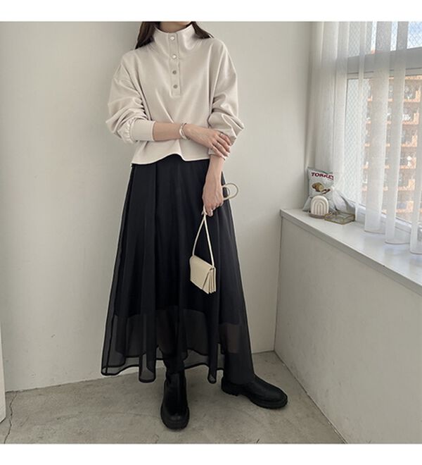 GeeRA（ジーラ）の「ダンボールハーフスナップショートプルオーバー（カットソー）」｜詳細画像