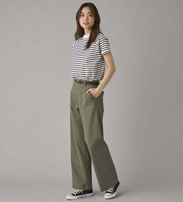 BELLUNA（ベルーナ）の「ひんやり綿混ハイパー美脚ストレッチワイドパンツ（フルレングスパンツ）」｜詳細画像