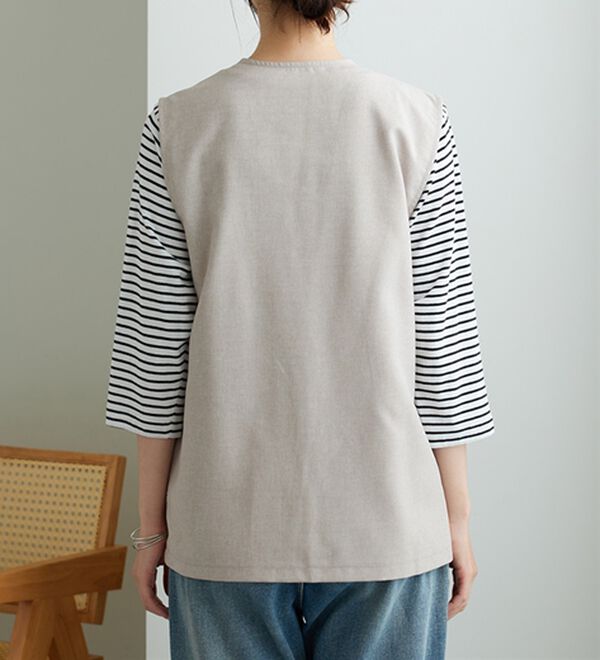 BELLUNA（ベルーナ）の「ノーカラーデザインジレ（ベスト）」｜詳細画像