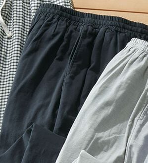 「のびやかガーゼパンツ（メンズルームウェア）」｜チャコール
