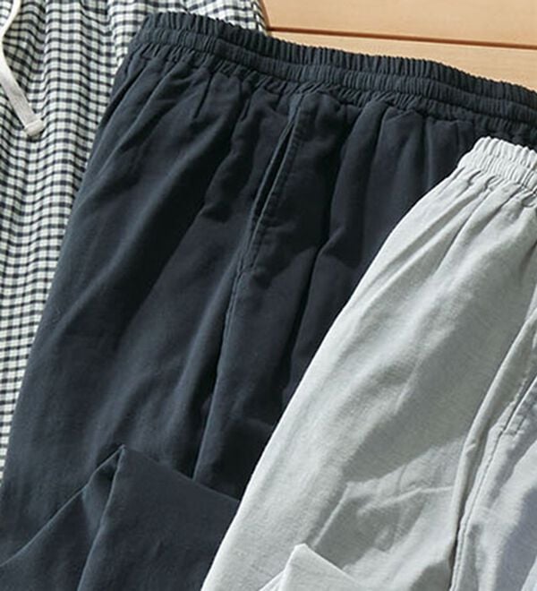 「のびやかガーゼパンツ（メンズルームウェア）」｜チャコール