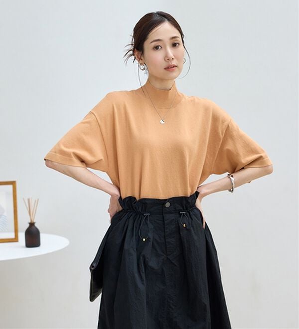 BELLUNA（ベルーナ）の「【選べるデザイン】Ｔシャツが苦手な方に！ひんやり綿混ニットＴ（ニット・セーター）」｜詳細画像