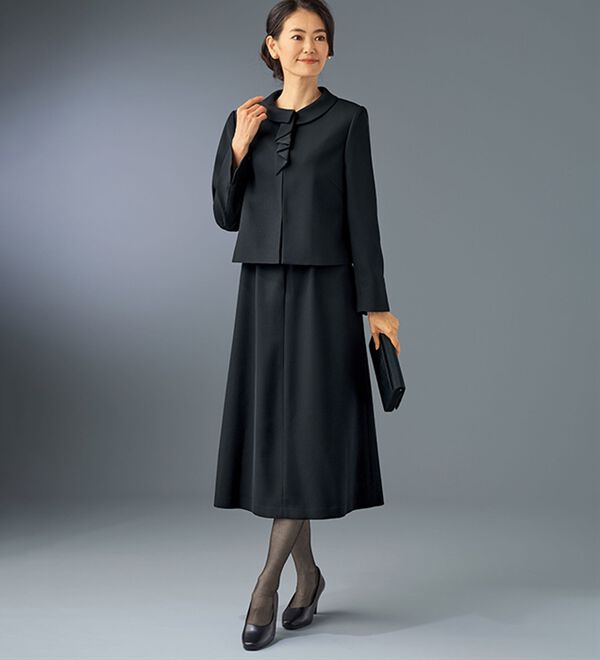 BELLUNA（ベルーナ）の「取外し可能！フリル衿ワンピースアンサンブル（ブラックフォーマル（喪服・礼服））」｜詳細画像