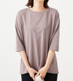 BELLUNA（ベルーナ）の「ヒンヤリ冷感！切替デザインプルオーバー（カットソー）」｜ココアブラウン