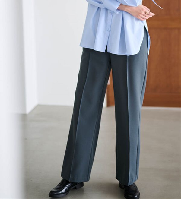 RANAN（ラナン）の「裏起毛美脚シルエットピンタックワイドパンツ（フルレングスパンツ）」｜詳細画像