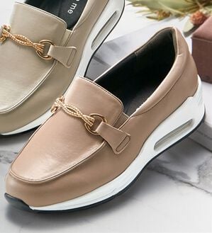 ルフラン（ルフラン）の「エアソールスニーカーローファー（ローファー）」｜ピンクベージュ
