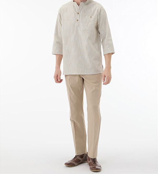 「ざっくり木綿のゆったりリラックスシャツ（メンズシャツ）」｜詳細画像