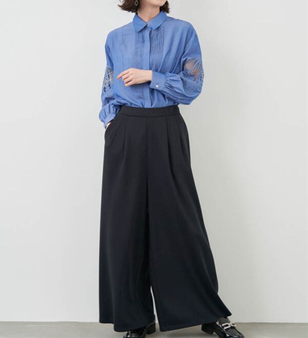 RANAN（ラナン）の「柔らかあったか！裏起毛ロングフレアガウチョパンツ（フルレングスパンツ）」｜詳細画像