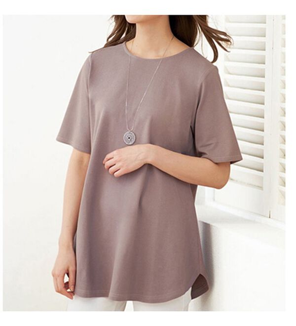 BELLUNA（ベルーナ）の「多機能！綿１００％かのこ素材フレアーチュニック（チュニック）」｜詳細画像