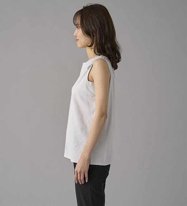 BELLUNA（ベルーナ）の「綿混素材脇汗対策フラワーレースインナー（タンクトップ・キャミソール）」｜詳細画像