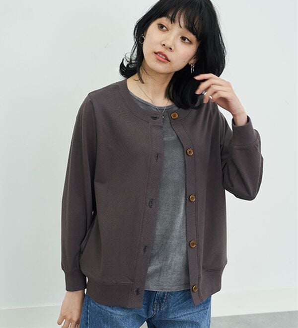 BELLUNA（ベルーナ）の「綿１００％リブ使いカーディガン（その他カーディガン）」｜詳細画像