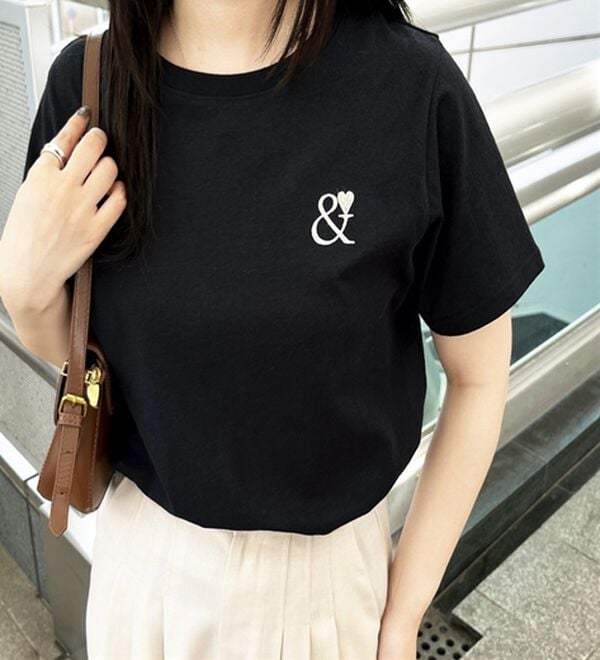 GeeRA（ジーラ）の「アンドハート刺しゅうＴシャツ（Tシャツ）」｜詳細画像