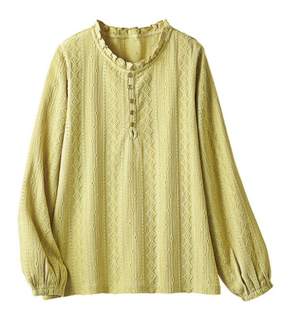 ルフラン（ルフラン）の「【２色組】衿フリルジャカード素材ブラウス（ブラウス）」｜詳細画像