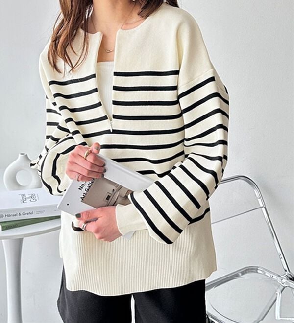 GeeRA（ジーラ）の「ハーフジップニットプルオーバー（ニット・セーター）」｜詳細画像