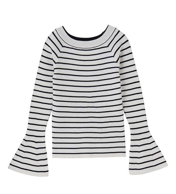 GeeRA（ジーラ）の「バレエネックフレアスリーブニット（ニット・セーター）」｜詳細画像