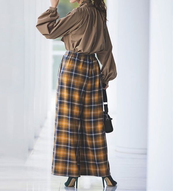 RANAN（ラナン）の「柔らかあったか！裏起毛ロングフレアガウチョパンツ（フルレングスパンツ）」｜詳細画像