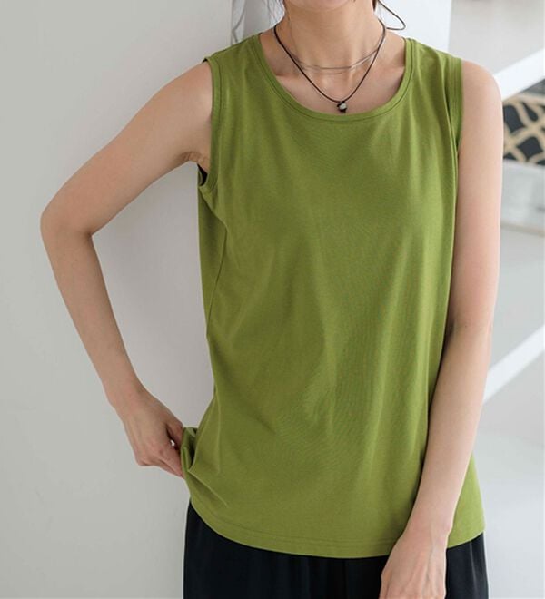 BELLUNA（ベルーナ）の「ヒンヤリ！綿１００％サマ見えタンクトップ（タンクトップ・キャミソール）」｜詳細画像