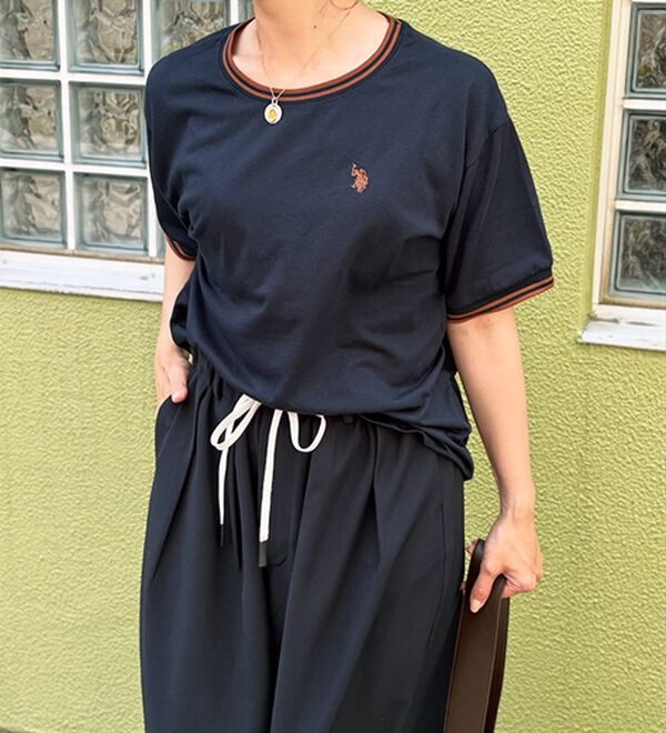 GeeRA（ジーラ）の「【ＵＳ．ＰＯＬＯ．ＡＳＳＮ】ライン配色Ｔシャツ（Tシャツ）」｜詳細画像