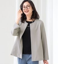 ルフラン（ルフラン）の「ポケットが嬉しいストレッチジャケット（ノーカラージャケット）」