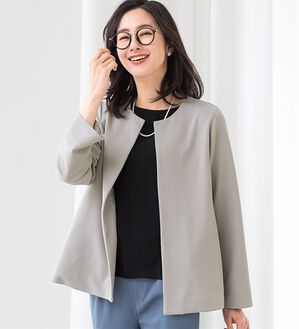 ルフラン（ルフラン）の「ポケットが嬉しいストレッチジャケット（ノーカラージャケット）」｜詳細画像