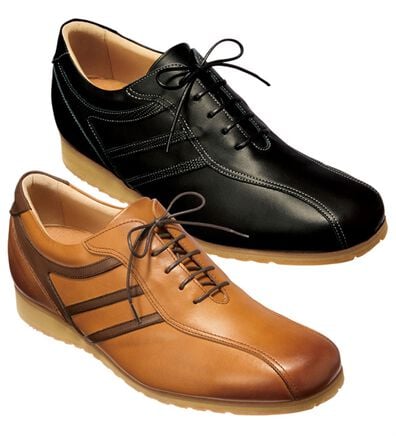 「＜北嶋製靴＞牛革メンズアップシューズ　レザーアップスニーカー（メンズスニーカー）」