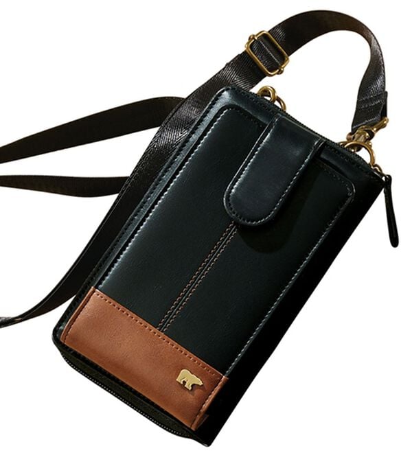 「＜ゴールデンベア＞大人のスマホ＆ウォレットポーチ（メンズショルダーバッグ）」｜ブラック