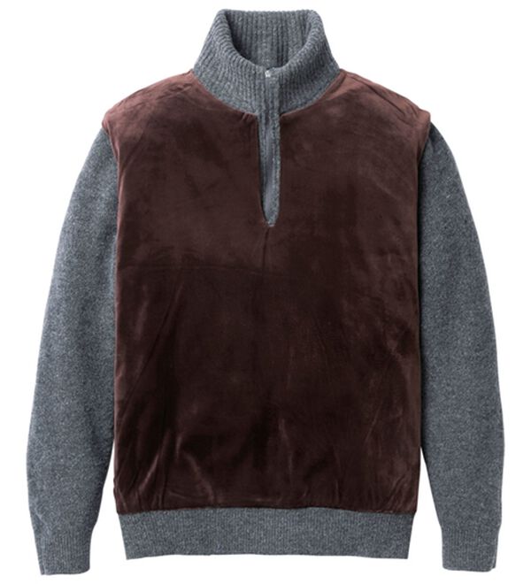 「＜コムルヴァン・オム＞裏ベロアやわらかシャギーセーター（メンズニット・セーター）」｜詳細画像