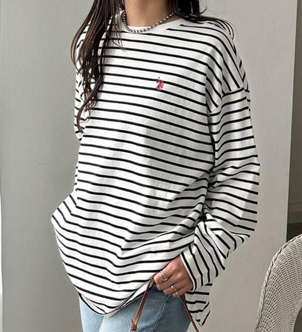 GeeRA（ジーラ）の「【Ｕ．Ｓ．ＰＯＬＯ ＡＳＳＮ】オーバーサイズ刺しゅうロンＴ（カットソー）」｜詳細画像