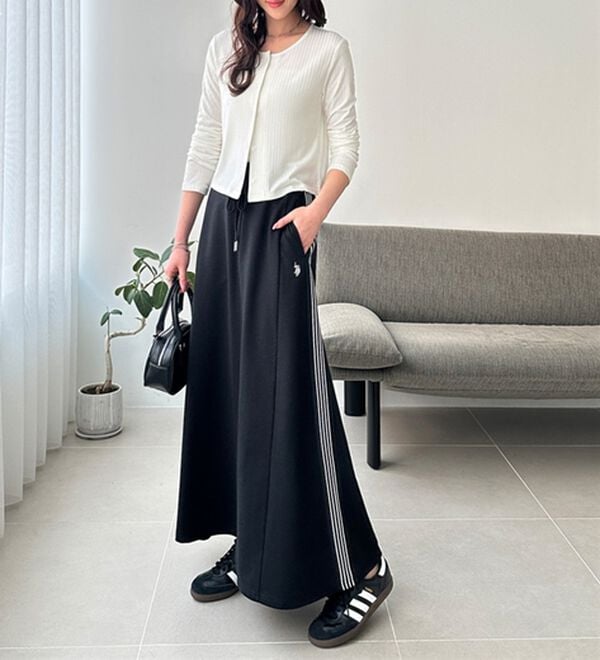 GeeRA（ジーラ）の「【ＵＳ．ＰＯＬＯ．ＡＳＳＮ】サイドラインスカート（ロングスカート）」｜詳細画像