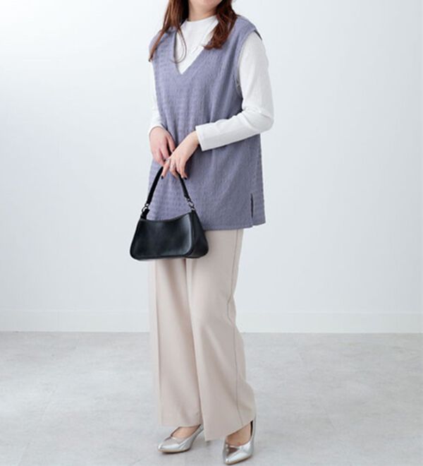 BELLUNA（ベルーナ）の「ジャカード素材ベストアンサンブル（アンサンブル）」｜詳細画像