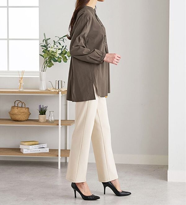 BELLUNA（ベルーナ）の「レース&times;ピンタック使いシャツチュニック（チュニック）」｜詳細画像