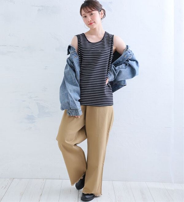 A HAPPY MARILYN（アハッピーマリリン）の「【Ｍ～８Ｌ／選べる裾】【接触冷感・吸水速乾】さらさらタンクトップ（タンクトップ・キャミソール）」｜詳細画像