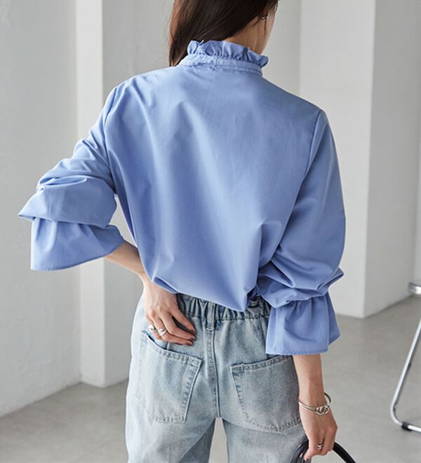 RANAN（ラナン）の「プチフリルリボン付きブラウス（ブラウス）」｜詳細画像