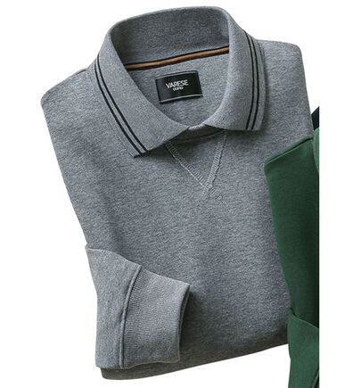 「重ね着いらずのポロ衿トレーナー（メンズトレーナー）」