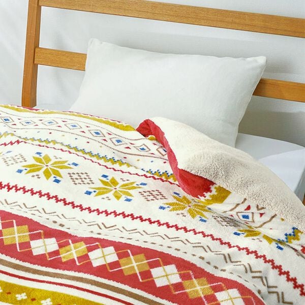 もこもこボアとフランネルの毛布にもなるあったか布団カバー