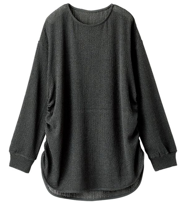 BELLUNA（ベルーナ）の「程よい透け感！メッシュ素材ドロスト使いチュニック（チュニック）」｜詳細画像