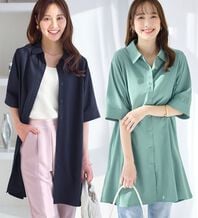 alotta（アロッタ）の「【接触冷感】さらっと快適シャツチュニックワンピース（チュニックワンピース）」